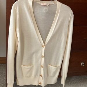 Tory Burch cream cardigan sweater